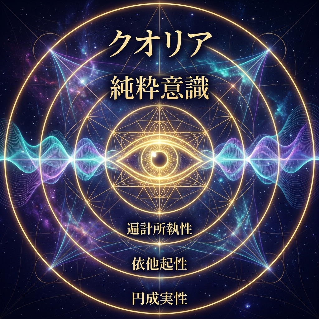 クオリア（Qualia）と純粋意識 現代知性と東洋唯識哲学の交差点 インフォグラフィック図解