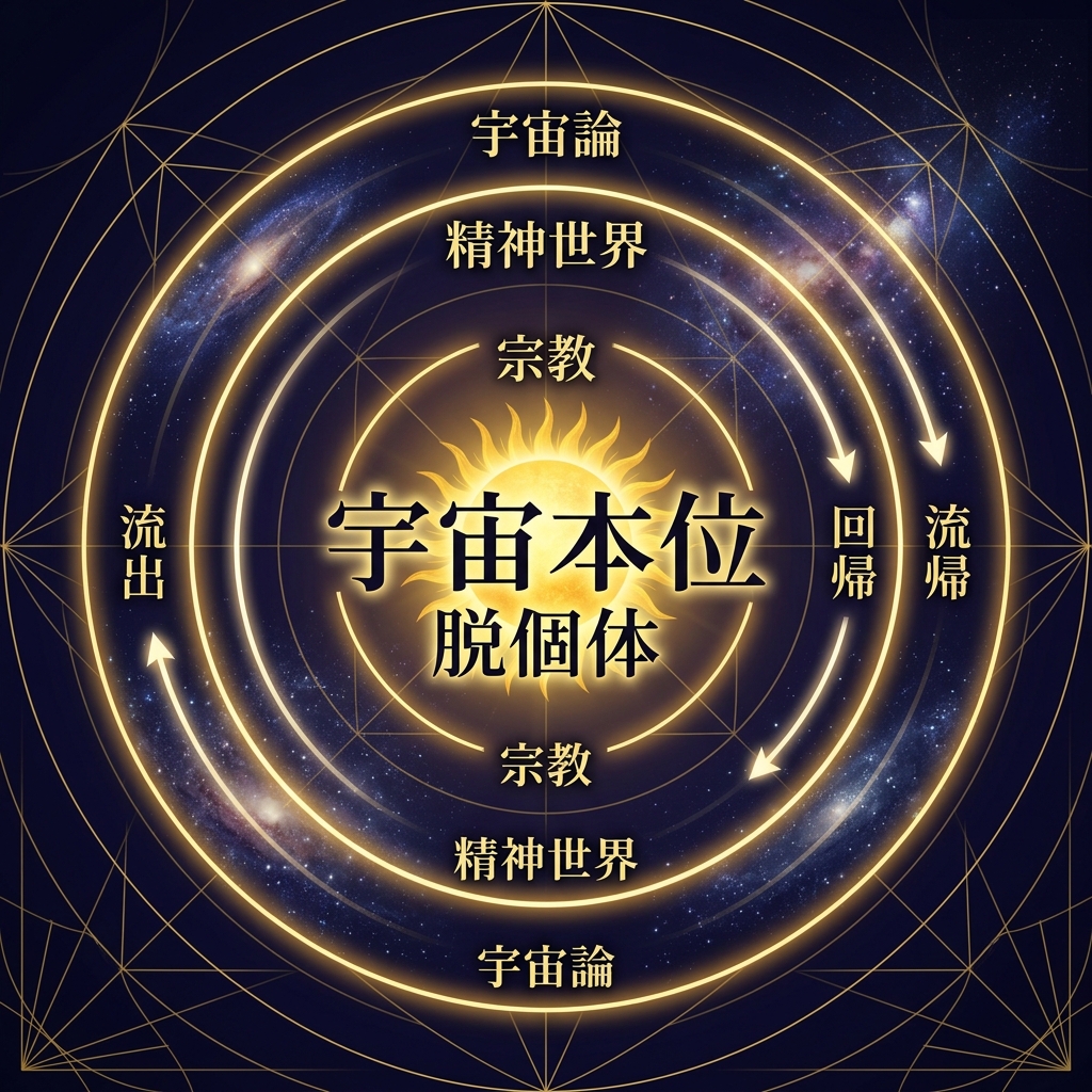 瓜谷侑広『宇宙本位宣言』 脱個体から宇宙意識の目覚めへ インフォグラフィック図解